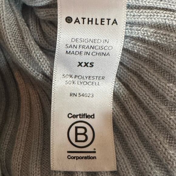 Athleta Glacial Blue Lincoln Park Ribbed Crew Neck XXS Side Slit Sweater 2020 - Picture 9 of 12